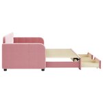 vidaXL Lit de jour avec gigogne et tiroirs sans matelas rose 80x200 cm