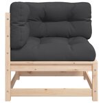 vidaXL Canapé d'angle de jardin avec coussins bois de pin solide