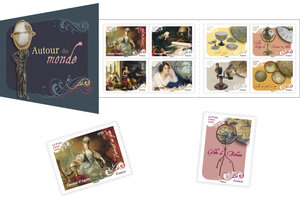 Carnet de 12 timbres - Autour du monde - Lettre verte