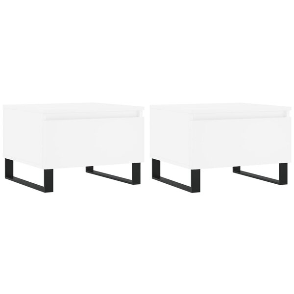 vidaXL Tables basses 2 Pièces blanc 50x46x35 cm bois d'ingénierie