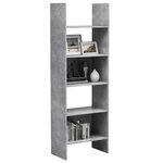 vidaXL Bibliothèque Gris béton 60x35x180 cm Bois d’ingénierie