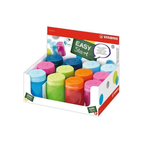 présentoir de 12 Taille-crayon à réservoir EASYsharpener STABILO