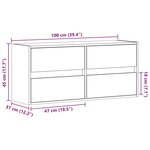 vidaXL Meuble TV mural avec lumières LED chêne fumé 100x31x45 cm