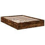 vidaXL Cadre de lit avec tiroirs sans matelas chêne fumé 160x200 cm