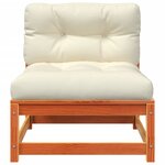 vidaXL Canapé de jardin coussins 2 places cire marron bois pin massif