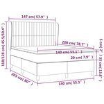 vidaXL Sommier à lattes de lit et matelas Gris clair 140x200cm Velours