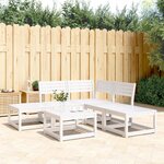 vidaXL Salon de jardin 5 Pièces blanc bois massif de pin