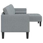 Canapé 3 places L gris clair 160 cm en tissu