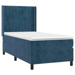 vidaXL Sommier à lattes de lit matelas et LED Bleu foncé 100x200 cm