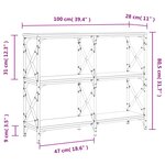 vidaXL Table console chêne marron 100x28x80 5 cm bois d'ingénierie
