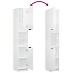 vidaXL Armoire de salle de bain blanc brillant 32x34x188 5 cm