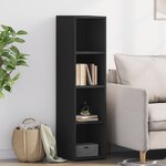 vidaXL Buffet noir 30x41x124 cm bois d'ingénierie