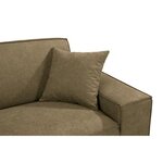 Hexagone - Canapé droit 3 places - Tissu Olive - 216 x 90 x 80 cm - Gustave