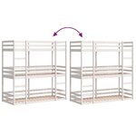 vidaXL Lit superposé triple blanc 80x200 cm bois de pin massif