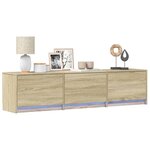 vidaXL Meuble TV avec LED chêne sonoma 165x34x40 cm bois d'ingénierie
