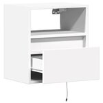 vidaXL Meuble TV mural avec lumières LED blanc 41x31x45 cm