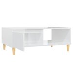 vidaXL Table basse blanc brillant 90x60x35 cm bois d'ingénierie