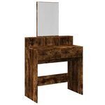 vidaXL Coiffeuse avec miroir chêne fumé 80x41x144 5 cm