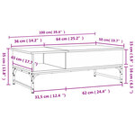 vidaXL Table basse noir 100x50x35 cm bois d'ingénierie et métal