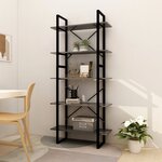 vidaXL Bibliothèque à 5 niveaux Gris 80x30x175 cm Bois d'ingénierie