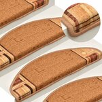 vidaXL Tapis d'escalier autocollants 15 Pièces Beige 65x21x4 cm