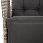 vidaXL Chaises inclinables de jardin lot de 2 et repose-pied rotin