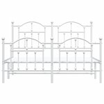 vidaXL Cadre de lit métal sans matelas et pied de lit blanc 140x190 cm