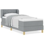 Lit à ressorts vidaXL avec matelas Gris clair 80x200 cm Tissu