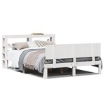 vidaXL Cadre de lit et tête de lit blanc 140x190 cm bois de pin massif