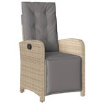vidaXL Ensemble à manger de jardin et coussins 7 Pièces beige poly rotin