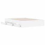 vidaXL Cadre de lit avec tiroirs sans matelas blanc 120x190 cm
