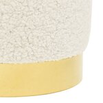 vidaXL Tabouret rond Blanc Molleton