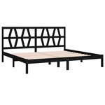 vidaXL Cadre de lit sans matelas noir bois massif 200x200 cm