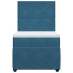 vidaXL Sommier à lattes de lit avec matelas bleu 80x200 cm velours