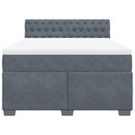 vidaXL Sommier à lattes de lit et matelas Gris foncé 140x190cm Velours