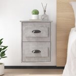 vidaXL Table de chevet murale gris béton 41 5x36x53 cm