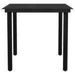 vidaXL Ensemble à manger de jardin 3 Pièces noir rotin PVC
