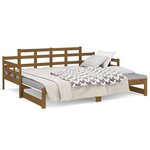 vidaXL Lit coulissant sans matelas marron miel 2x(90x190) cm
