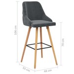 vidaXL Chaises de bar lot de 2 gris foncé velours