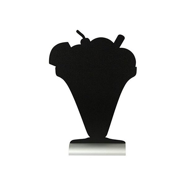 Ardoise de Table SILHOUETTE Socle Alu Forme Glace SECURIT