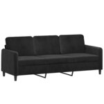 vidaXL Ensemble de canapés 2 Pièces avec coussins noir velours