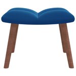 vidaXL Chaise de relaxation avec repose-pied Bleu Velours