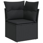 vidaXL Ensemble de Canapé de Jardin 12 Pièces avec Coussins Noir Rattan Synthétique Acacia