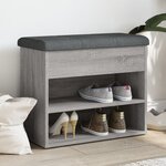 vidaXL Banc à chaussures sonoma gris 62x32x50 cm bois d'ingénierie