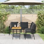 vidaXL Ensemble de Canapé de Jardin de 2 Pièces avec Coussins Noir Poly Rotin