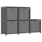 vidaXL Étagère d'affichage 5 cubes et boîtes Gris 103x30x72 5 cm Tissu