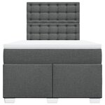 vidaXL Sommier à lattes de lit avec matelas gris foncé 120x190cm tissu