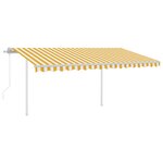 vidaXL Auvent automatique capteur de vent LED 4 5x3 5 m Jaune et blanc
