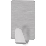 Pack 4 Crochets Permanents Rectangulaires Métal Brossé Adhésifs Taille S Gris x 3 TESA