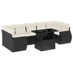 vidaXL Salon de jardin 8 Pièces avec coussins noir résine tressée